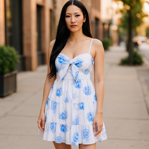 Dresses & Skirts - Floral Mini Smocked Sun Dress for Women Size S Small